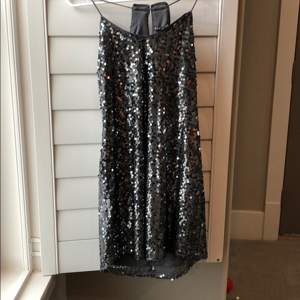 Silver sequin dress